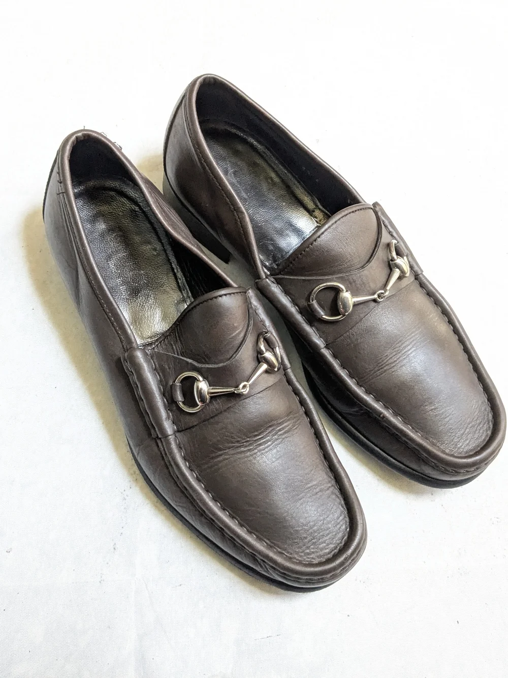 Gucci Horsebit Loafers Brown Leather Men 10.5 43.5
